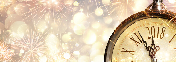 New Year 2018 Celebration With Dial Clock
