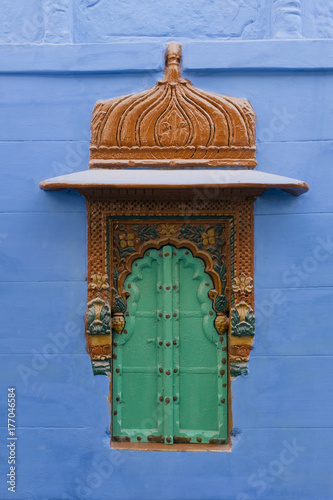 Traditional Window In Blue City photo