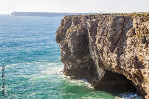 The coast of Southern Portugal, Algarve region, Atlantic Ocean.