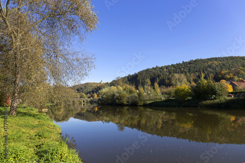 Colorful autumn sunny Landscape from the central Bohemia, Czech Republic