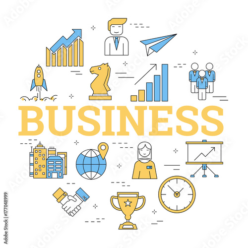 Round linear concept of BUSINESS