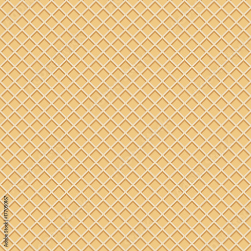 Illustration of a wafer seamless pattern background in the colors of white chocolate. Seamless texture of a waffle backdrop.