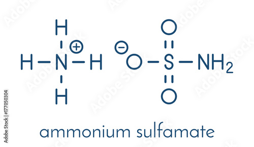 Ammonium sulfamate herbicide (weed killer) molecule. Skeletal formula.
