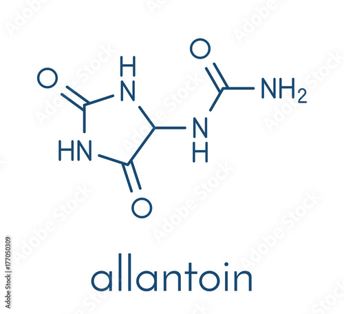 Allantoin molecule. Often used in cosmetics. Skeletal formula.