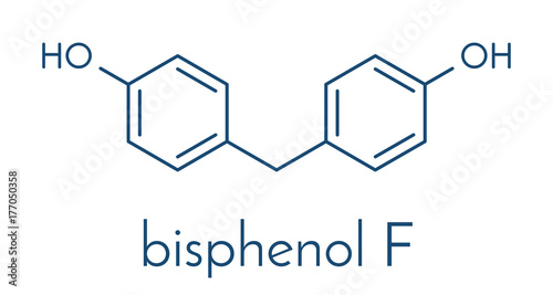 Bisphenol F (BPF) molecule. Alternative for bisphenol A (BPA). Skeletal formula.