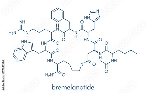 Bremelanotide female sexual dysfunction drug molecule (investigational). Skeletal formula.