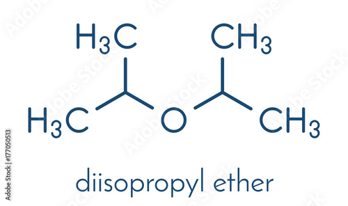 Diisopropyl ether chemical solvent molecule. Skeletal formula.