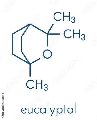 Eucalyptol eucalyptus oil molecule. Skeletal formula.