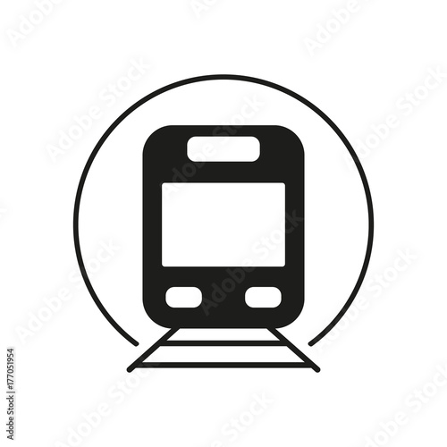 Subway icon silhouette on white background. Underground transport