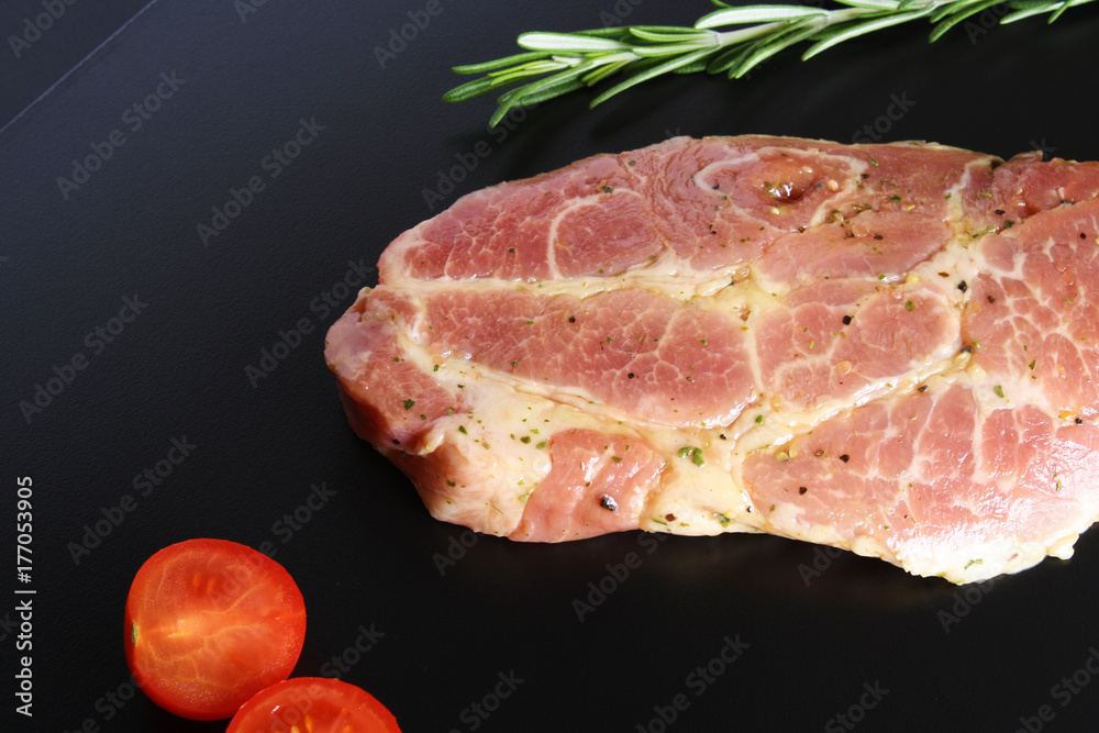 steak pork neck, rosemary, marinade steak pork neck, rosemary, marinade