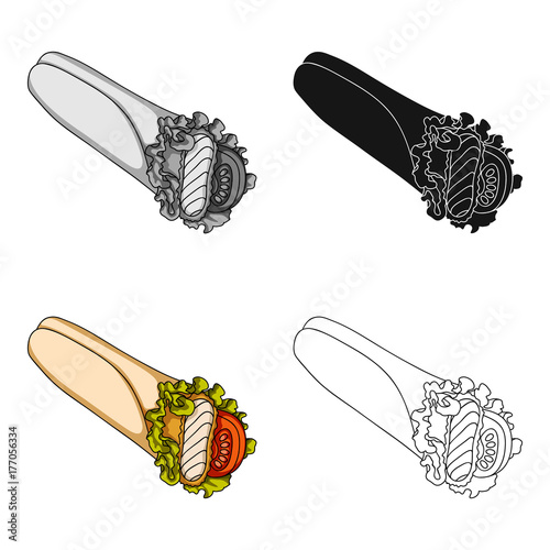 Lavash, single icon in cartoon style.Lavash, vector symbol stock illustration web.