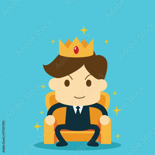 businessman is sit on the throne like a king.success business concept.