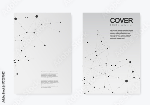 Polygonal abstract background with connected line and dots. Modern cover brochure with technological design for future world projects