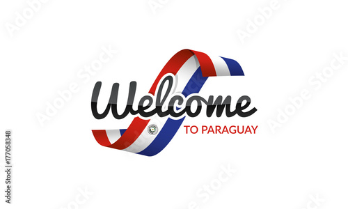 Welcome to Paraguay flag sign logo icon