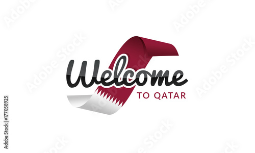 Welcome to Qatar flag sign logo icon