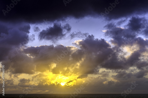 Sunrise over the ocean before storm   Lanzarote   Canary Islands 