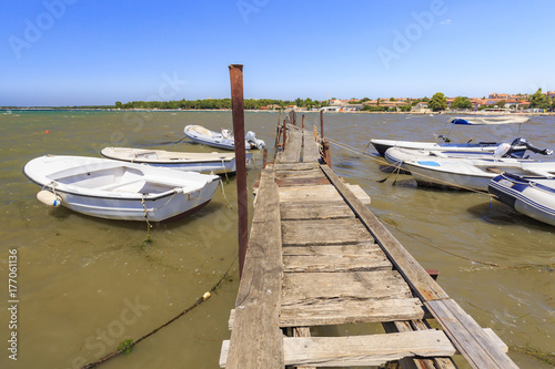 Cityscape of Porec touristic village at the Adriatic sea