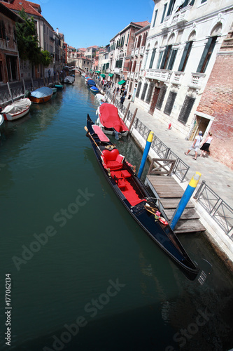 venice, gondola moored b