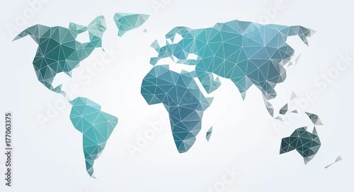 Obraz Mapa świata wielokąta