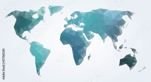 Polygonal world map