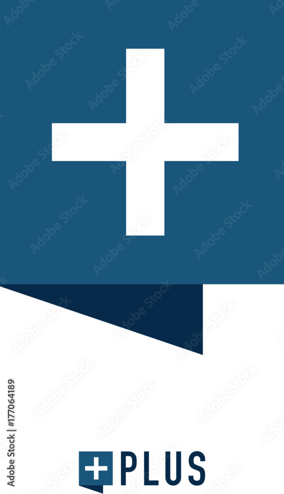 Obraz premium square chat bubble and plus mark logo concept. vector illustration.