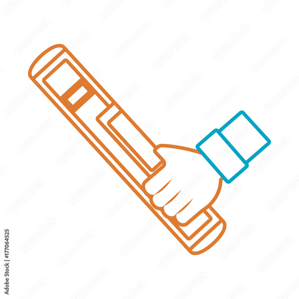 hand with level  vector  illustration