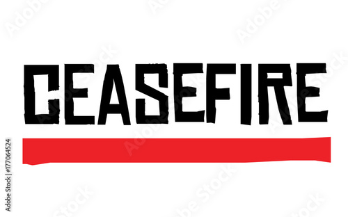 Ceasefire sticker. Authentic design graphic stamp. Original series