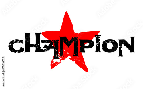 Champion sticker. Authentic design graphic stamp. Original series