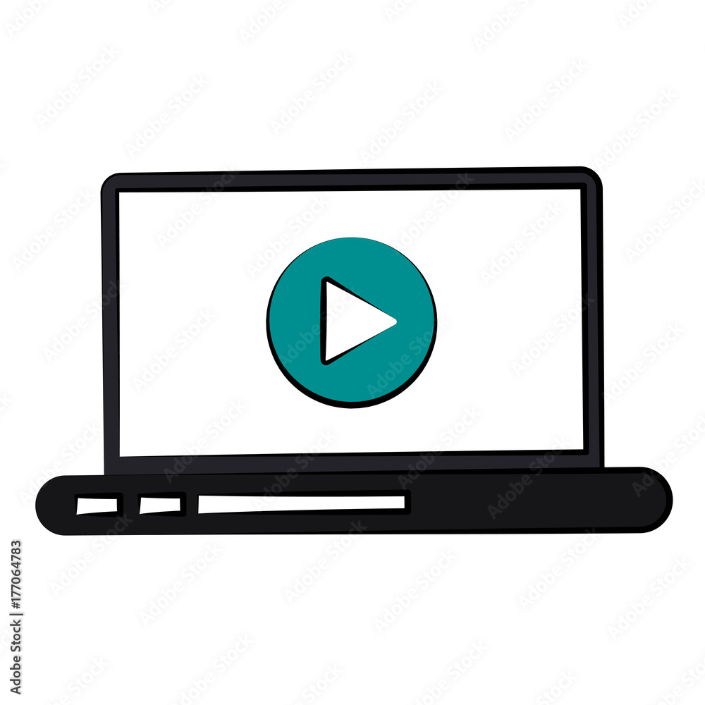 laptop with play video icon image vector illustration design laptop with play video icon image vector illustration design