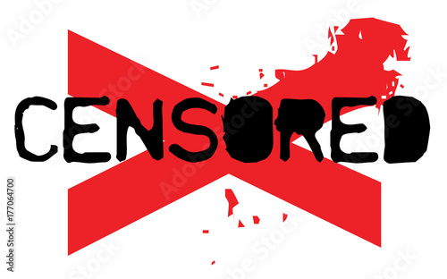Censored sticker. Authentic design graphic stamp. Original series