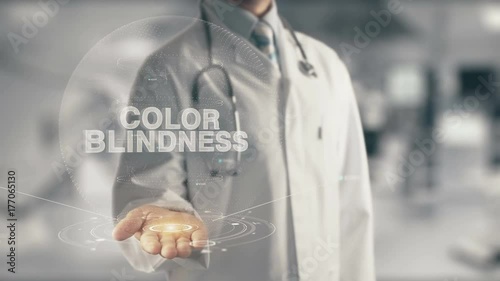 Doctor holding in hand Color Blindness photo