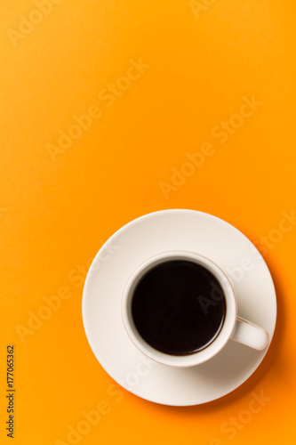 Coffee cup background. Top view.