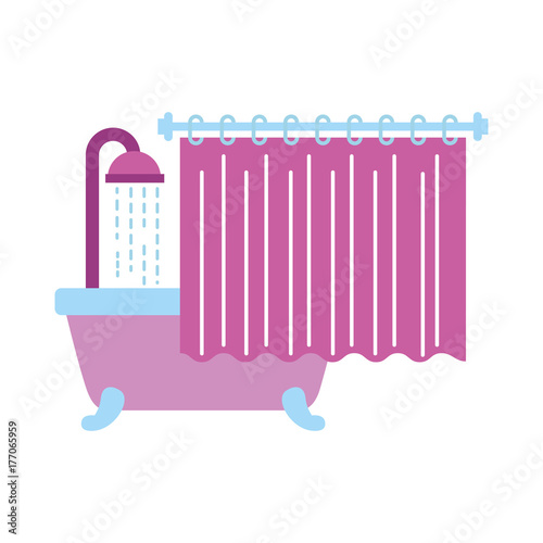 bathroom bathtub shower water curtain interior
