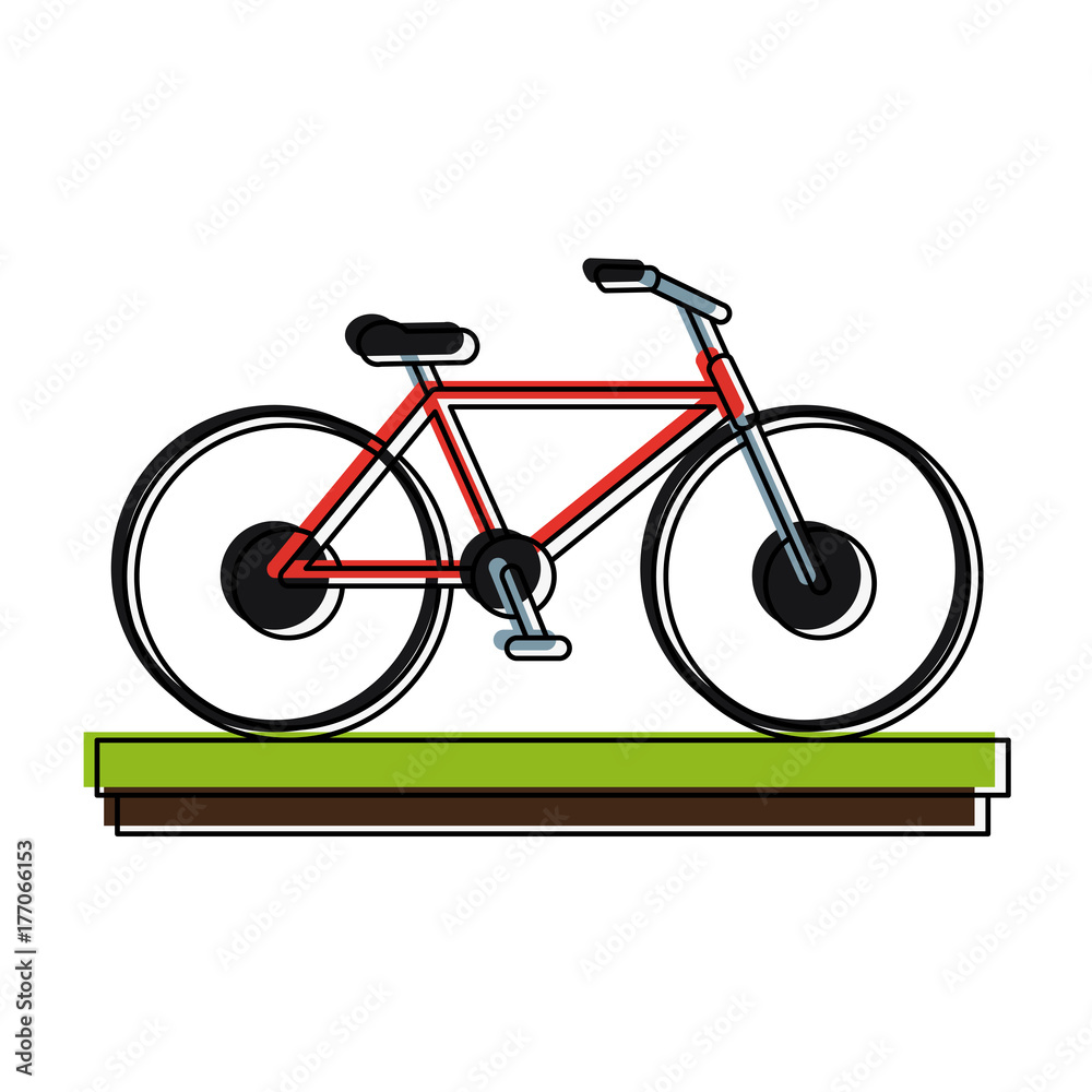 Fototapeta premium bicycle or bike sideview icon image vector illustration design 