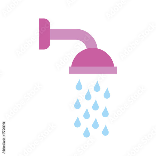 shower head in bathroom with water drops flowing