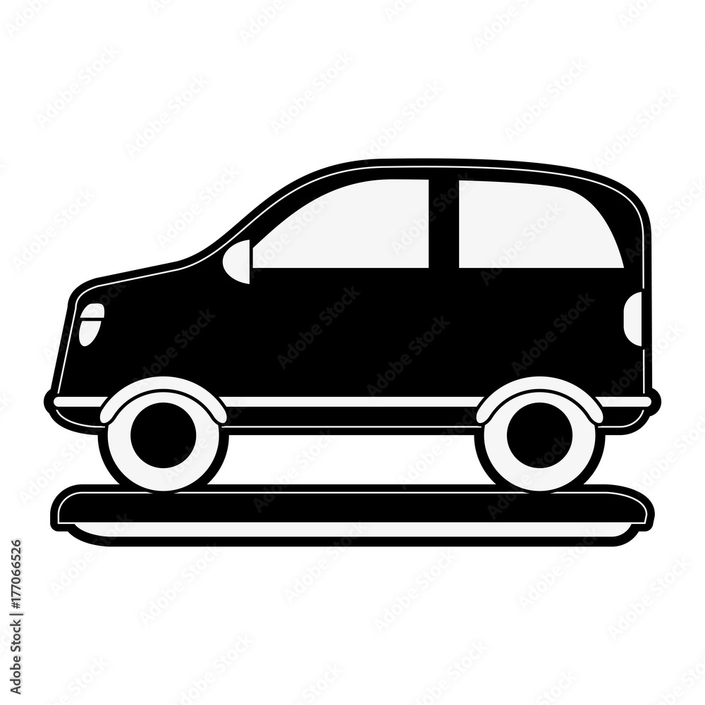 car sideview icon image vector illustration design  black and white