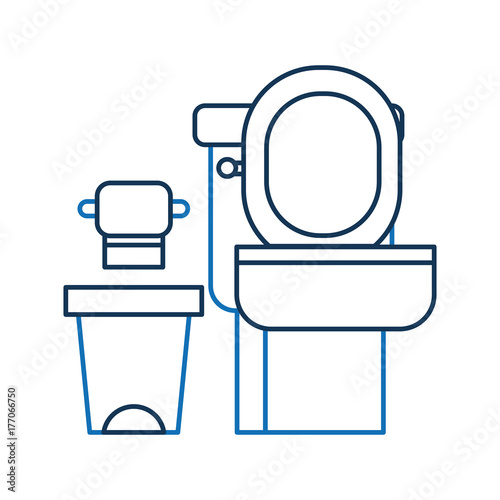 toilet bowl trash can and paper equipment bath cartoon