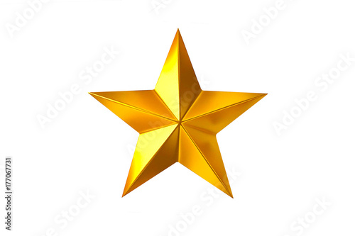 gold star isolated on white background.