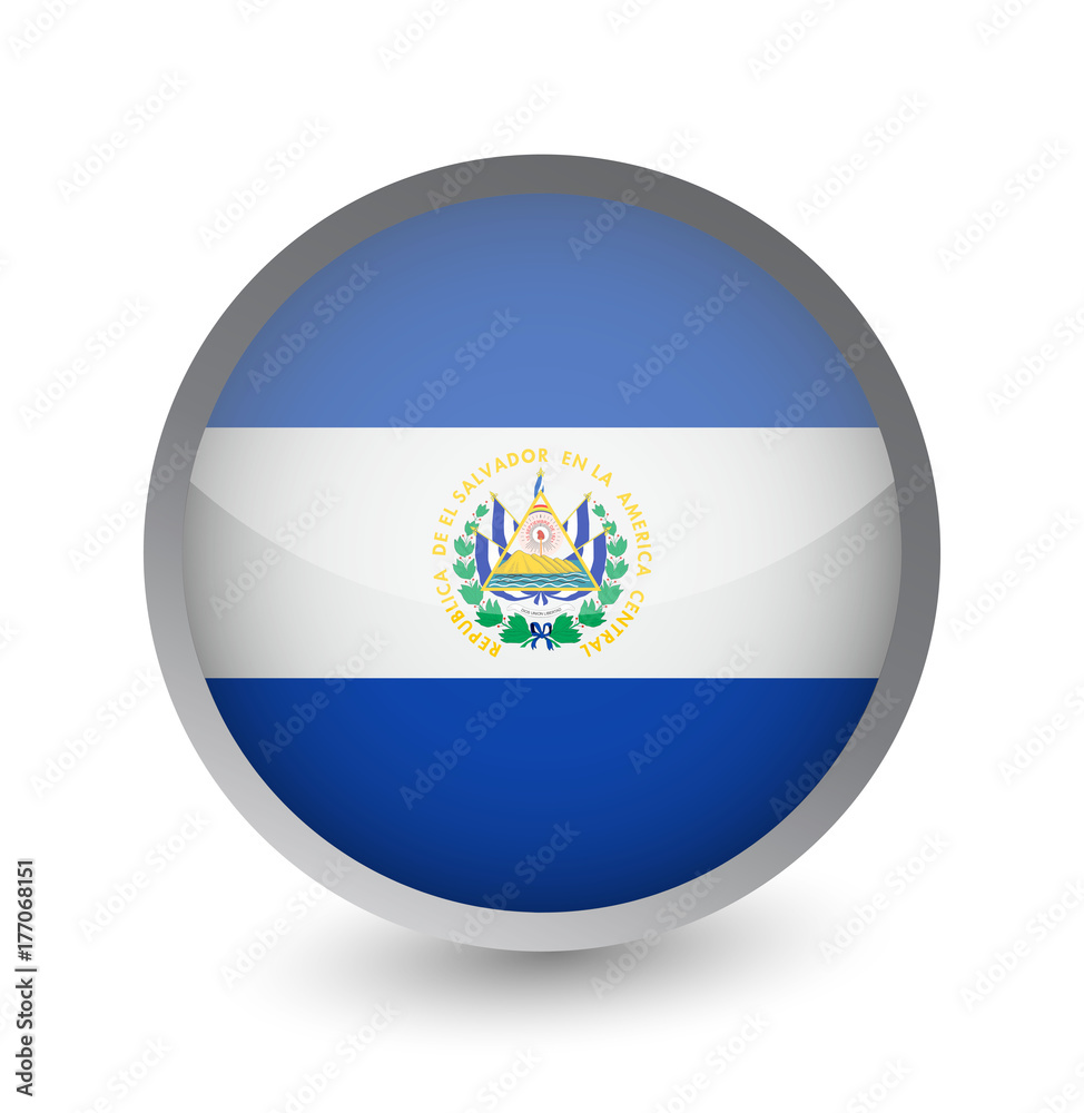 Obraz premium El Salvador Flag Round Glossy Icon