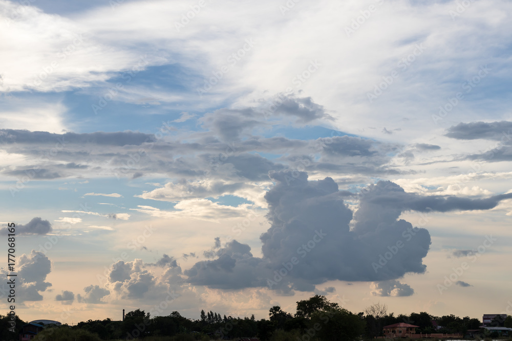 Cloudy overcast afternoon.