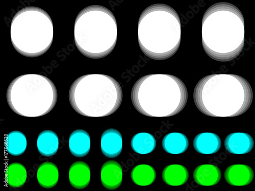 Valokuva Vibrant circle, vibrating white cyan green circle