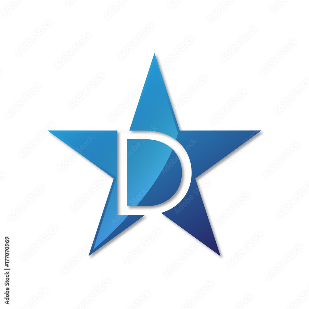 initial letter logo star blue color initial letter logo star blue color