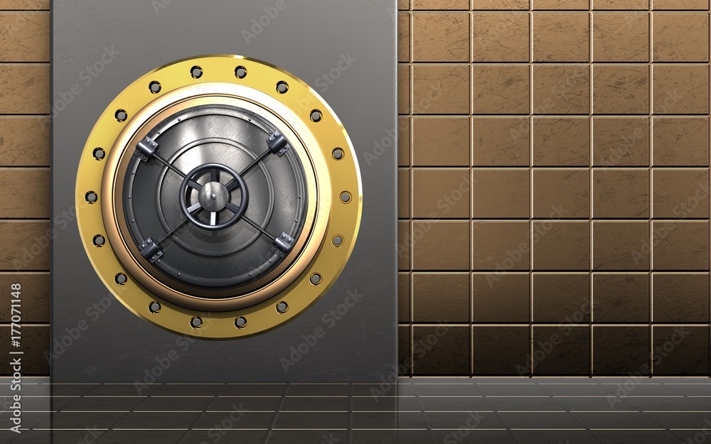 3d safe closed bank door 3d safe closed bank door