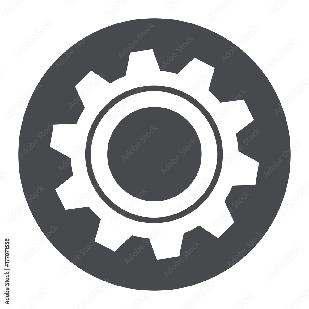 gear circle grey icon