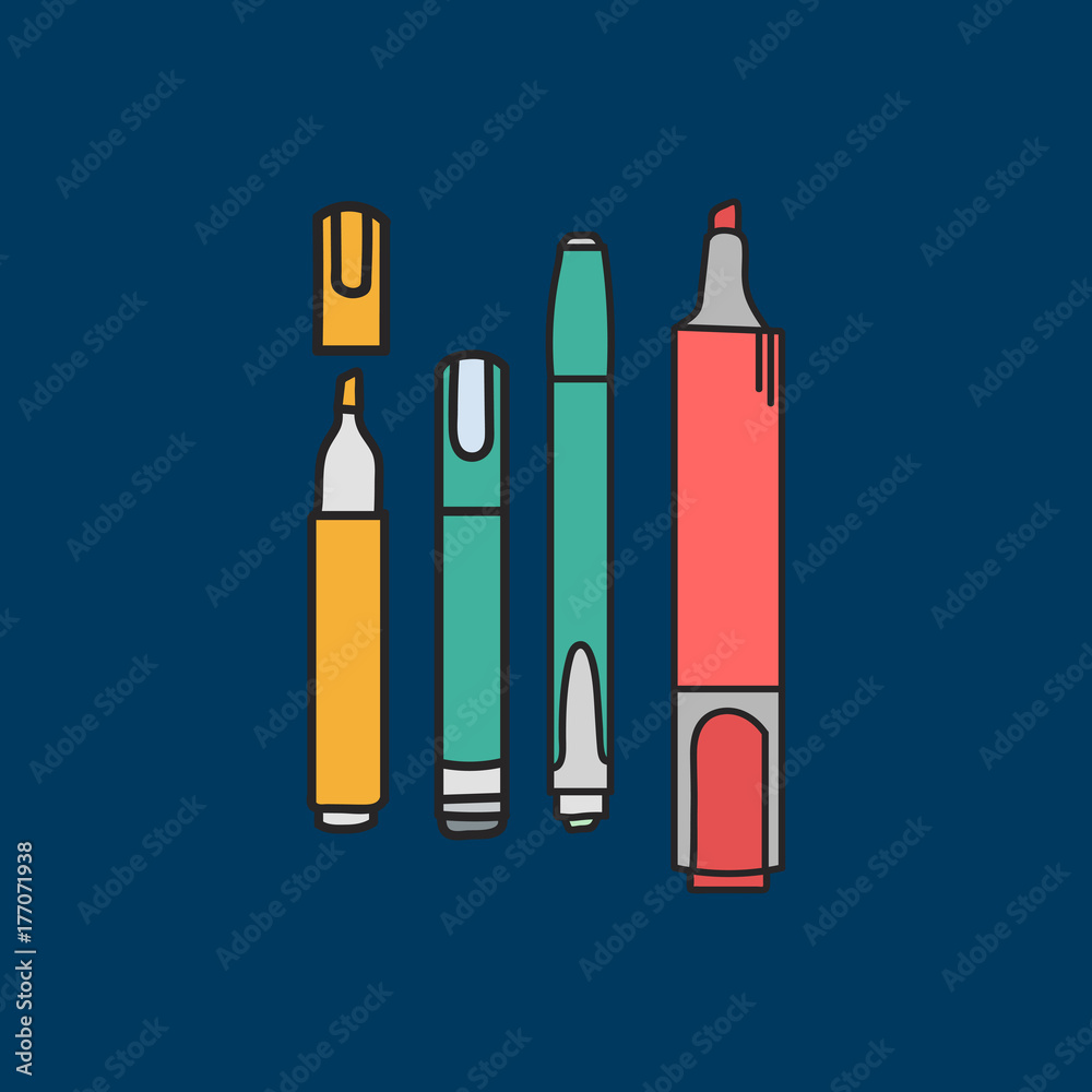 Vector of stationery doodle style Vector of stationery doodle style