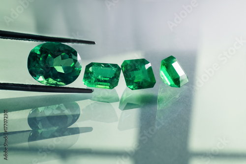 emeralds and gemstone  jade  photo