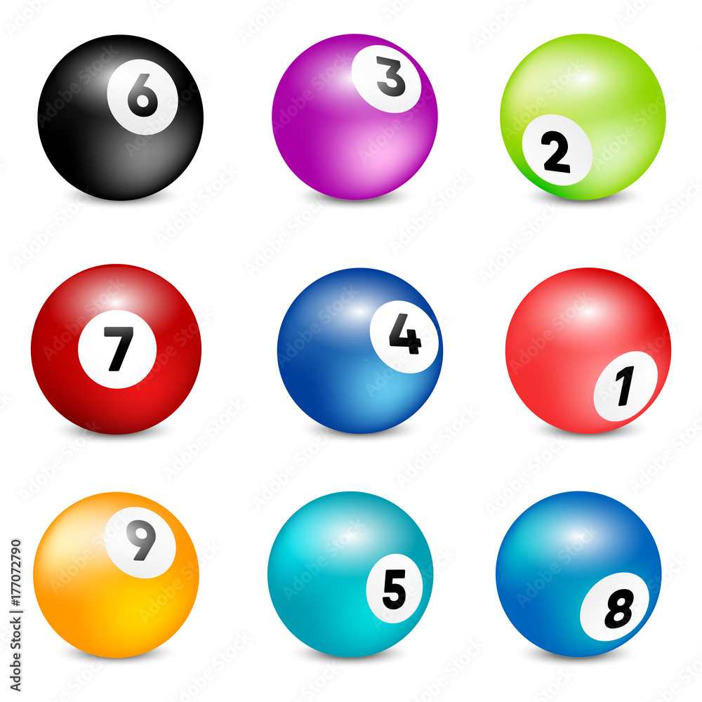 Bingo lottery balls. Vector lottery number balls set colorful. Vector illustration Bingo lottery balls. Vector lottery number balls set colorful. Vector illustration
