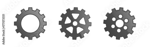 Three gear simple icon.Vector illustration on islotated white background. photo