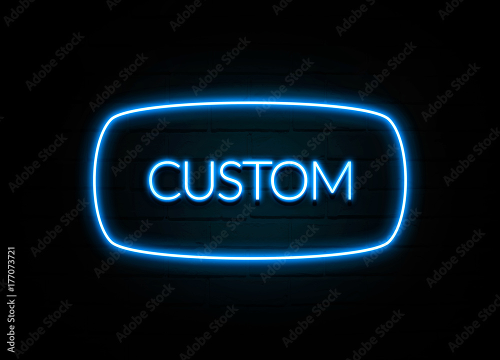 Custom - colorful Neon Sign on brickwall Custom - colorful Neon Sign on brickwall