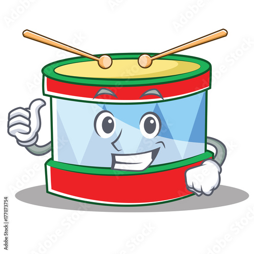 Thumbs up toy drum character cartoon
